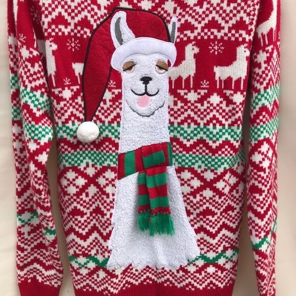 Jolly Sweaters Womens Vintage Christmas Red/White/Greem Sweater Medium - Picture 6 of 6